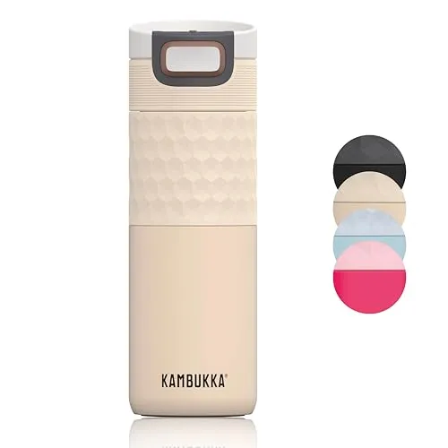 Kambukka Thermobecher 500ml - Auslaufsicherer Isolierbecher für unterwegs - Bodenstaubsauger und mehr: Der Kambukka Thermobecher hält Getränke 9h heiß und 18h kalt, mit einem innovativen 3-in-1-Deckel für optimale Nutzung unterwegs.
