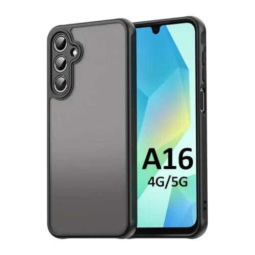 Hülle kompatibel mit Samsung Galaxy A16 | Matte stoßfeste Handyhülle | Kratzfestes Bumper Case | Schwarz