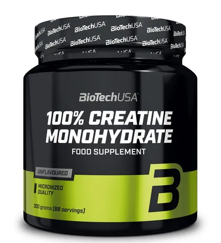 BioTechUSA Creatine Monohydrate 300g – Muskelaufbau und Fitness - Hochwertiges Kreatin-Monohydrat in geschmacksneutralem Pulver für effektiven Muskelaufbau. Ideal für Sportler, die ihre Fitnessleistung steigern möchten. 88 Portionen für langanhaltende Versorgung.