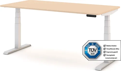 ASSMANN Höhenverstellbarer Kinderschreibtisch JUNIOR Curved Sand Weiß, 120x70cm - Flexibel & Ergonomisch - Der JUNIOR Curved Schreibtisch wächst mit deinem Kind. Mit elektrischer Höhenverstellung und Sicherheitsstopp für einen sicheren Arbeitsplatz. Ideal für kreatives Lernen und Hausaufgaben.