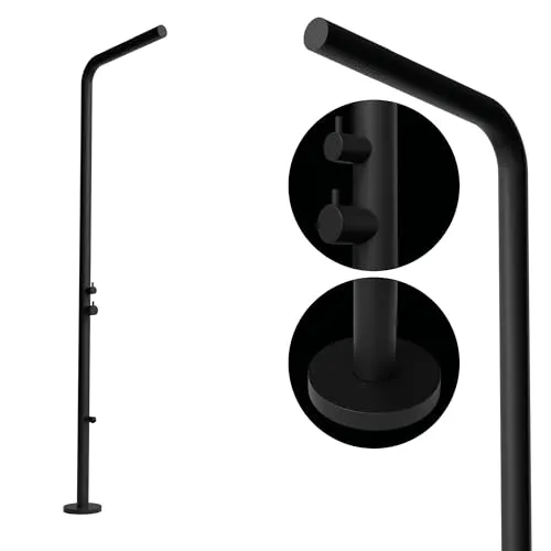 Eclipse Gartendusche WAIKIKI NOIR – Designer Außendusche mit Warm- & Kaltwasseranschluss - Erleben Sie Luxus im Garten mit der WAIKIKI NOIR Außendusche. Aus hochwertigem Edelstahl gefertigt, bietet sie eine langlebige Lösung für erfrischende Duschen im Freien. Ideal für ganzjährige Nutzung, einfach zu montieren und stilvoll in jedem Außenbereich.