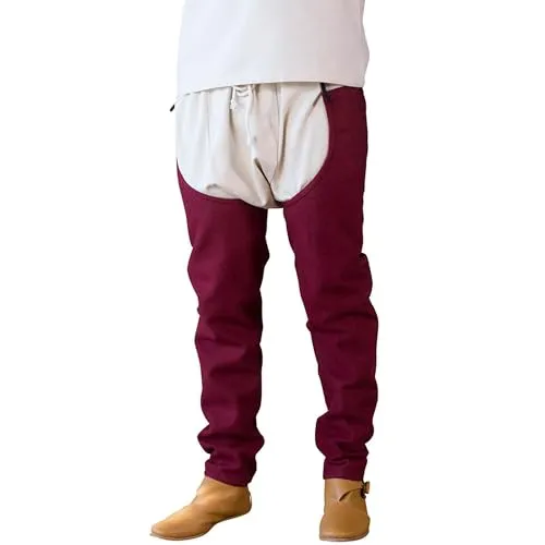 Beinlinge Bernulf Wolle Bordeaux XXL - Campingausrüstung mit historischem Flair: Diese hochwertigen Beinlinge aus 74% Wolle betonen die Waden und bieten optimalen Tragekomfort für Outdoor-Aktivitäten.