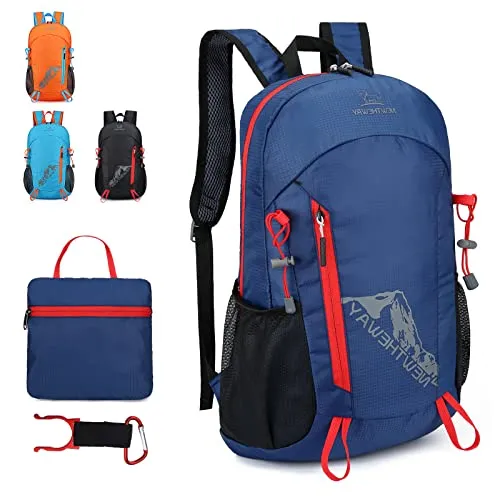 Lywencom Wanderrucksack, 20L Sport Leichter faltbarer wasserdichter ultraleichter Rucksack geeignet für Outdoor-Camping-Picknick (Marineblau)