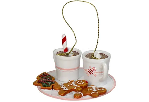 HD Collection Christbaumschmuck, Christbaumschmuck 7,6cm Keramik Weihnachtsgedeck Figur Weiß