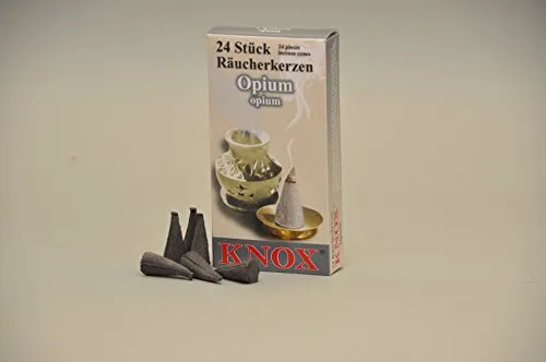 Knox Räucherkerzen/Räucherkegel - Opium - 24 Stück/Pkg. Verschiedene Düfte (1, Opium)
