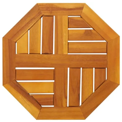 vidaXL Achteckige Tischplatte 40x40 cm aus Massivholz Akazie - Gastrotischplatte aus langlebigem, robustem Akazienholz – ideal zur Auffrischung deines Gartentisches mit rustikalem Design und pflegeleichter Oberfläche.