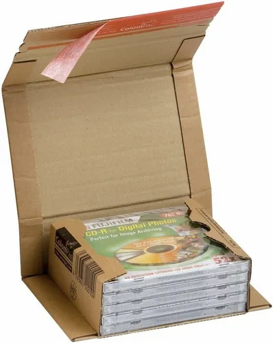 Colompac Versandkarton 1554029 - Wellpappe DIN A4 Braun, flexible Wickelverpackung für CDs, Bücher und Kataloge, sichere Ausführung mit US Safetynorm