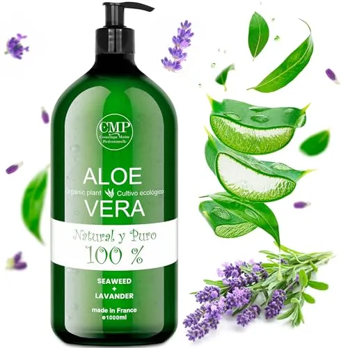After Sun Gel, Aloe Vera und Lavendel, Erfrischend und regenerierend, Anti-Aging-Wirkung, Intensive Feuchtigkeitspflege und Tiefenreparatur 1000 ml