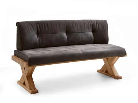 Niehoff Möbel Indoor Niehoff Alexa Polsterbank 188cm aus Balkeneiche, Aberdeen anthrazit