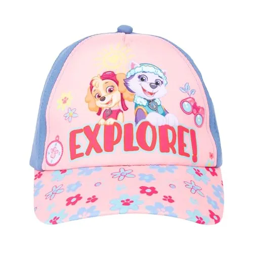 United Labels Paw Patrol Cap für Kinder, Explore Skye und Everest, Rosa Blau, Basecap verstellbar, Kappe für Mädchen