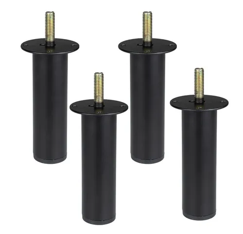 Prima-Online Möbelfuß Möbelfuß höhenverstellbar Schwarz 120–180 mm mit M10 Gewinde, (4-St)
