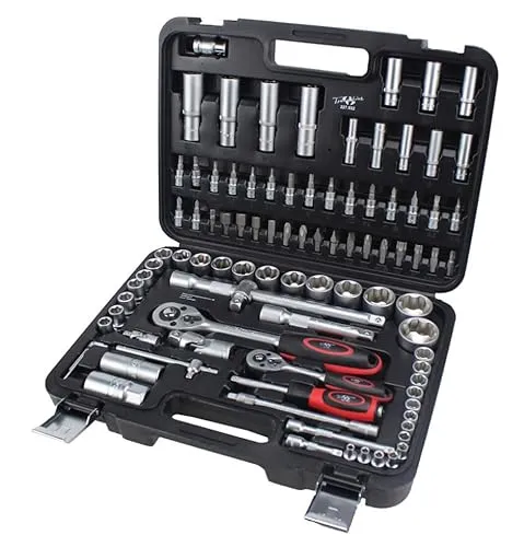 TrendLine Bit- und Steckschlüsselsatz BS94 94-teilig 1/4 & 1/2 - Werkzeug-Sets mit 94 Teilen, ideal für umfassende Reparaturen und Wartungsarbeiten, inklusive praktischer Aufbewahrungstasche.