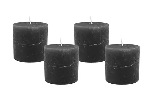 Rustic Stumpenkerzen Premium Kerze Anthrazit 5x5cm - 15 Std Brenndauer 4