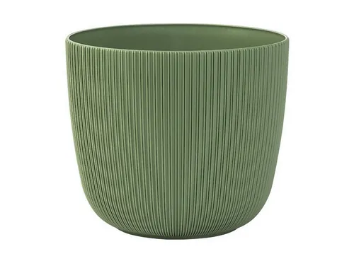 Engelland Blumentopf Pflanztopf mit Drainagesystem (Vorteils-Set, 1 St., robuster PP-Kunststoff), Rillenoptik, UV-resistent, Drainagesystem, direkte Bepflanzung