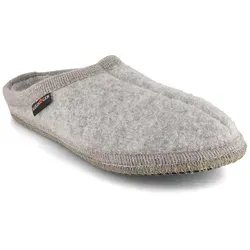 HAFLINGER Walktoffel Alaska Wolle Filzpantoffel Steingraumeliert, Gr. 44 - Hausschuhe aus reiner Schurwolle für warme Füße, atmungsaktiv und rutschfest. Ideal für kalte Tage mit individuellem Tragekomfort.