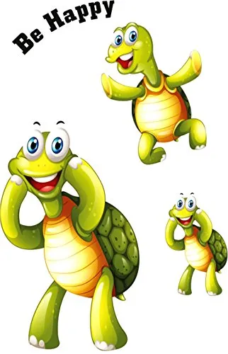 carstyling XXL Aufkleber Schildkröten Be Happy 3 Stück