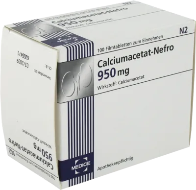MEDICE Arzneimittel Pütter GmbH&Co.KG CALCIUMACETAT NEFRO 950 mg Filmtabletten 100 St 03078184