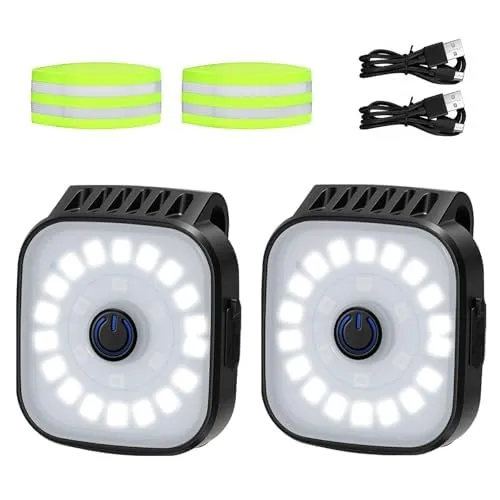 Stück LED Clip Lampe, Lauflicht Joggen Clip USB, Clip Lampe Outdoor USB Wiederaufladbar, Jogging Licht mit 4 Licht Modus, Geeignet Zum Joggen, Wandern, Laufen, Angeln, Campen, Trekking Usw 2