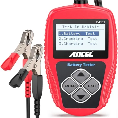 ANCEL BA101 12V KFZ Batterietester, 100-2000 CCA Autobatterie Tester Autobatterieanalysator, Anlasstests & Ladetests durch, Batterie Lasttester für Auto LKW SUV Boots & Mehr
