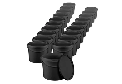 BENBOW Putzeimer für Lebensmittel und Farben, Schwarz, 3L - Praktischer Putzeimer mit luftdichtem Deckel, ideal zur sicheren Aufbewahrung von Lebensmitteln und Chemikalien. Hergestellt aus lebensmittelechtem Polypropylen, perfekt für Haushalt und Großküche.