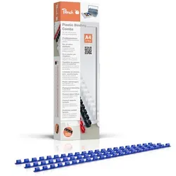Peach Plastikbinderücken A4 | 6mm | 25 Blatt | 100 Stück | blau | PB406-04