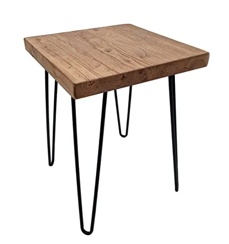 Holz Metall Beistelltisch Ulme massiv