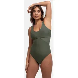 Dorina Badeanzug SAINT TROPEZ ohne Bügel - Bademode für Damen mit herausnehmbaren Polstern und verstellbaren Trägern für individuellen Komfort. Der grüne Microfaser-Stoff sorgt für ein feminines Auftreten am Strand.