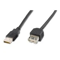 Digitus ASSMANN - USB-Verlängerungskabel - USB (W) bis USB (W) - 1.8 m (USB/USB 2.0) - geformt - Schwarz (AK-300200-018-S)