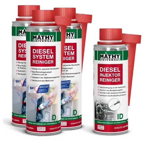 MATHY Diesel-Additiv Brennraum-Kur 0,95 l – Spar-Set - Effektive Systemreinigung für Dieselmotoren. Optimiert den Verbrennungsprozess und reduziert Rußablagerungen. Ideal für PKW, Tuning und Offroad-Einsatz.