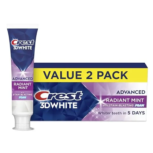 Produktbild Crest Fortschrittliche Zahnpasta 3D White, strahlende Minze, 100 ml, 2 Stück