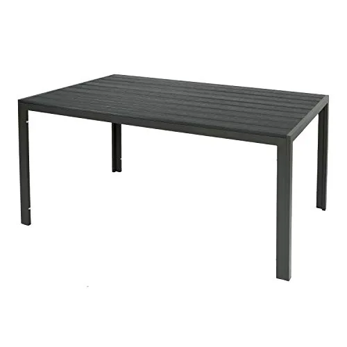 INDA-Exclusiv Alu Non-Wood Gartentisch 150/160/180cm - Hochwertiger Gartentisch aus Aluminium und WPC für 6 Personen. Pflegeleicht, edles Design und stabiler Stand - ideal für Terrasse, Balkon oder Garten.