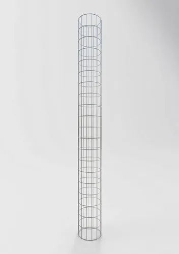 Gabionensäule rund feuerverzinkt 22 cm, 200 cm hoch - Dekorative Zäune, stilvolle Alternative zu Zaunpfosten, bereits montiert und wetterfest durch hochwertige Feuerverzinkung.