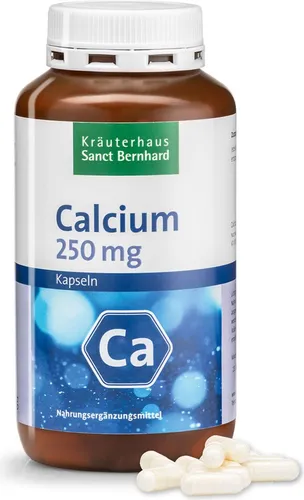Calcium 250 mg Kapseln - 300 Kapseln für starke Knochen - Kalziumpräparate zur Unterstützung der Knochen- und Zahngesundheit. Jede Kapsel liefert 250 mg reines Calcium für normale Muskelfunktion und Blutgerinnung.