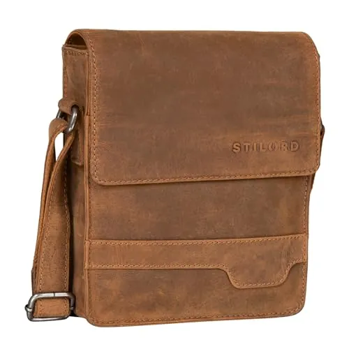 STILORD 'Sven' Herrenhandtasche aus Leder in braun von STILORD