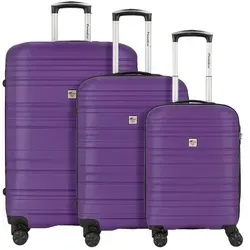 CHECK.IN Paradise 4 Rollen Kofferset 3-teilig - 3-teiliges Kofferset aus widerstandsfähigem ABS, ideal für Vielreisende. Ergonomische Griffe und Wäschefach sorgen für Komfort und Ordnung auf Reisen.