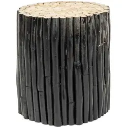 Beistelltisch Guadalupe aus Teakholz, Schwarz Ø 35 cm von Bizzotto