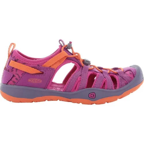 KEEN Unisex Kinder Moxie Sandalen - Purple Wine Nasturtium, 34 EU - Wanderschuhe mit konturierter Passform und Bungee Schnellschnürsystem für sicheren Halt und einfaches An- und Ausziehen, ideal für aktive Kinder.