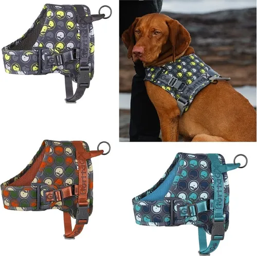 HURTTA Hunde-Geschirr GO Geschirr grau - Robustes Hunde-Geschirr aus schmutzabweisendem PES, mit 3M Reflektoren für optimale Sichtbarkeit. Ideal für viele Hunderassen und einfach über den Kopf anzulegen.