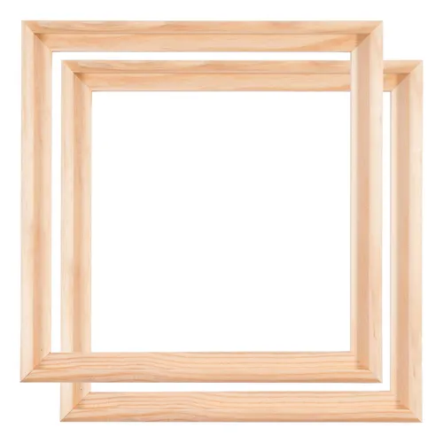 SCHATTENFUGENRAHMEN für KEILRAHMEN 30x30 cm - Tiefeneffekt aus unbehandeltem Pinienholz, ideal für stilvolle Einrahmungen Ihrer Kunstwerke