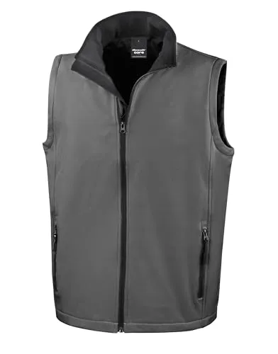 Ergebnis R232M Softshell, bedruckbar, Bodywarmer, Unisex, R232M, Carbon / Schwarz, XXL