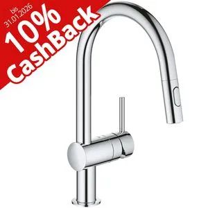 Grohe Minta Küchenarmatur 32321002 - Armaturen mit herausziehbarer Dual-Spülbrause, ideal für vielseitige Küchenanforderungen und einfache Handhabung dank EasyDock-System.