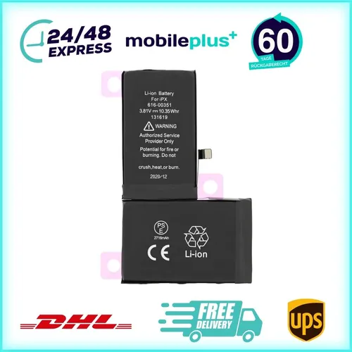 616-00351 Akku für iPhone X wie Original 2716mAh Ersatzakku von OEM