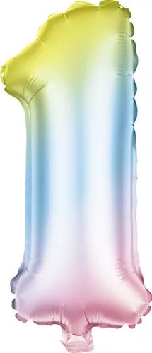 Folienballon Zahl 1 bunt 100 cm