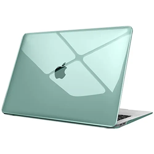 Fintie Hülle kompatibel mit MacBook Air 13 (2018-2020 Version) A2337(M1)/A2179/A1932, Ultradünne Hartschale Schutzhülle Snap Case, Nachtgrün