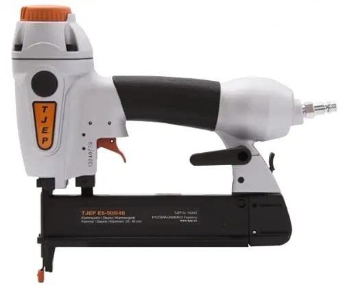 TJEP ES-500/40 Klammergerät - Tacker für Druckluft, ideal zum Befestigen von Leisten, Platten und Rahmen – perfekt für präzise Arbeiten im Innen- und Außenbereich.