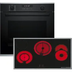 Bosch HBD672FB85, Einbau-Backofen-Set, HBG278BB3 + PKH845BB1D, Einbau-Backofen, Elektro-Kochfeld - Schwarz