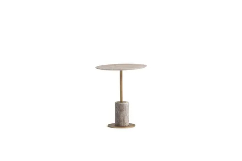 Moderner Kaffeetisch aus Holz - Rund und Grau - Stilvoller Beistelltisch für Erwachsene mit einer Höhe von 52 cm und einer runden Tischplatte aus MDF. Ideal für Ihr Wohnzimmer, bietet er eine elegante Ablagefläche und ist einfach zu montieren.