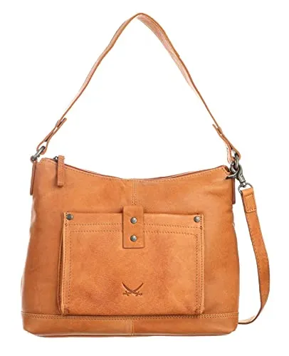 Sansibar Umhängetasche Echt Leder Damen | cognac | 019706