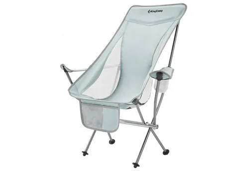 KINGCAMP Cataby Deluxe Campingstuhl - Faltbarer Klappstuhl für Komfort - Camping-Möbel: Der KINGCAMP Cataby Deluxe bietet hohen Komfort mit hoher Rückenlehne, atmungsaktivem Mesh-Gewebe und praktischen Extras wie Getränkehalter.