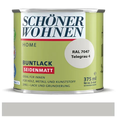 Schöner Wohnen Home Buntlack Telegrau 4 (RAL 7001) seidenmatt 375 ml